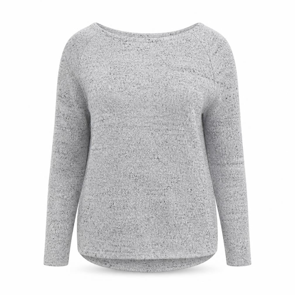 Front view of Oasis Grey Women's Long Sleeve jumper, size S