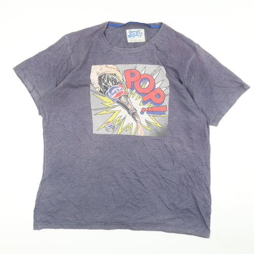 Pepsi Cola Men's Grey XL Retro Pop Art T-Shirt