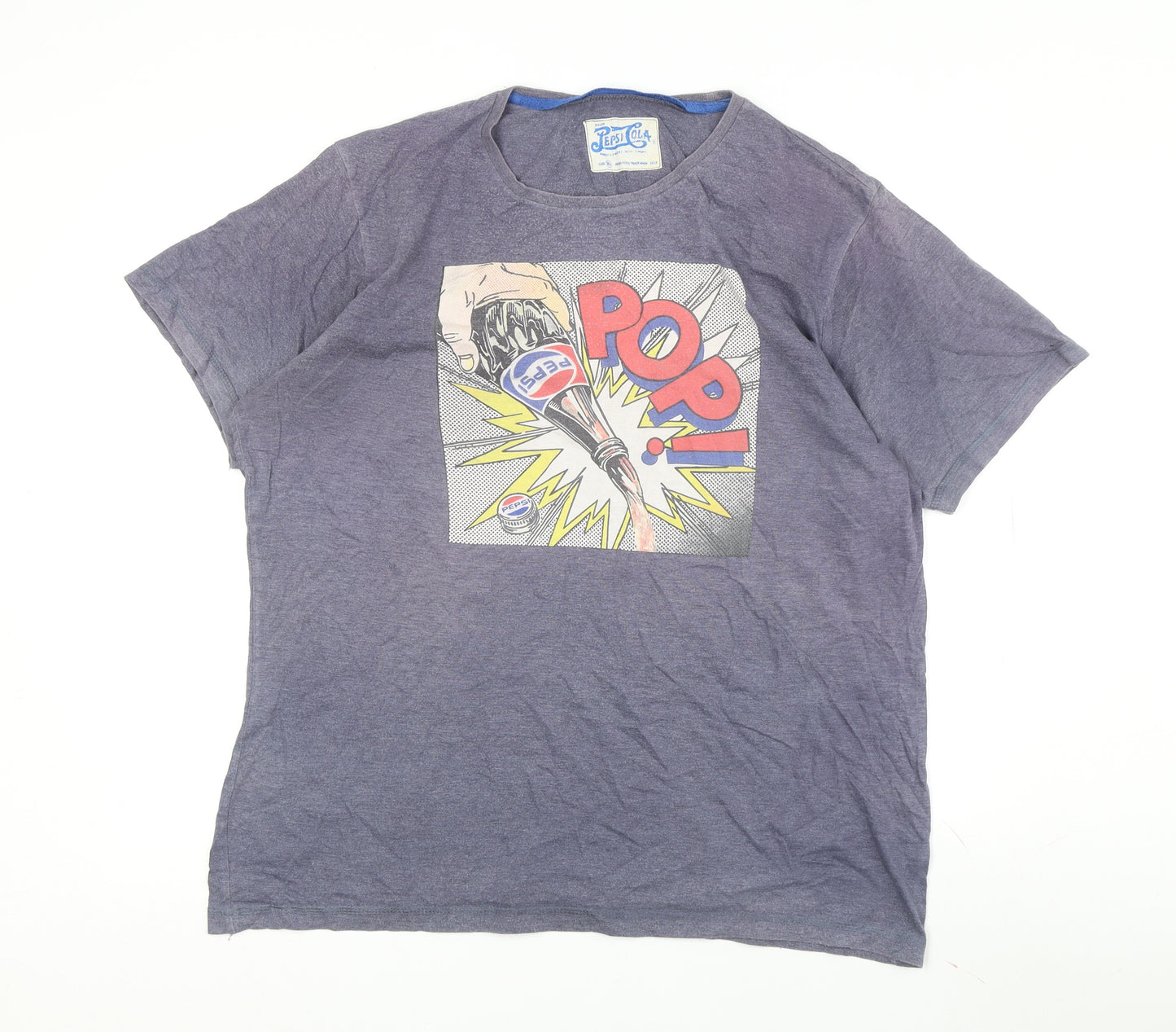 Pepsi Cola Men's Grey XL Retro Pop Art T-Shirt