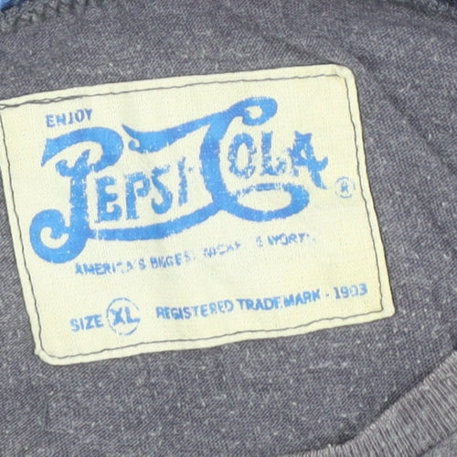 Pepsi Cola Men's Grey XL Retro Pop Art T-Shirt
