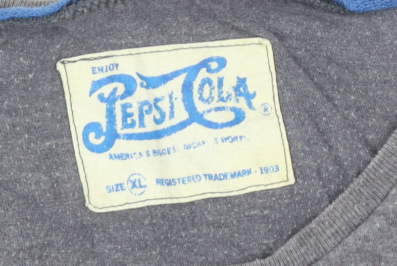 Pepsi Cola Men's Grey XL Retro Pop Art T-Shirt