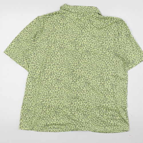 DKNY Women's Green Animal Print Pyjama Top, Size M