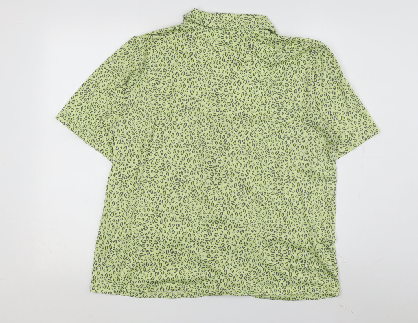 DKNY Women's Green Animal Print Pyjama Top, Size M