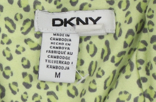 DKNY Women's Green Animal Print Pyjama Top, Size M