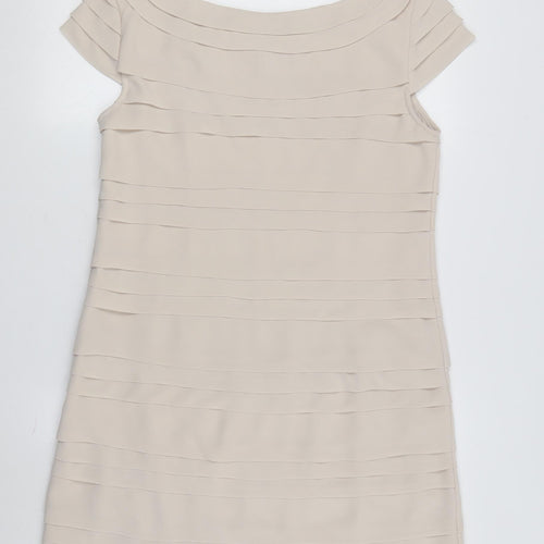 French Connection Women's Beige Sheath Dress Size 14
