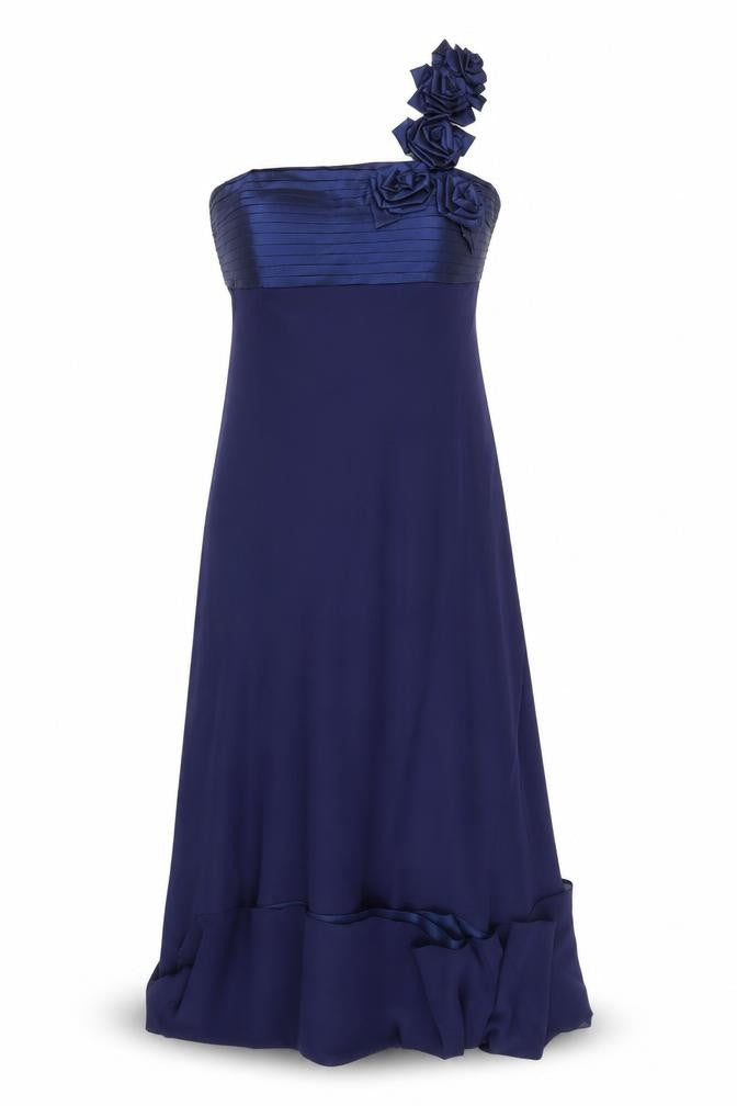 Debenhams Women's Blue One Shoulder A-Line Dress