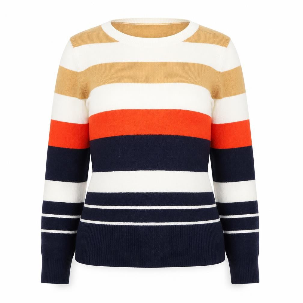 Front view of Oasis Women's Multicoloured Striped Pullover M