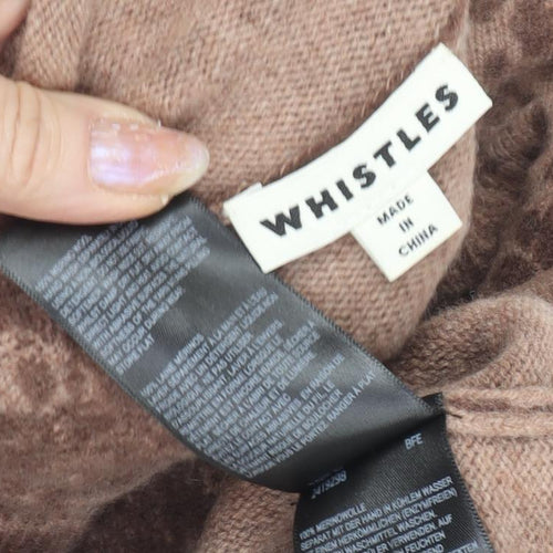 Whistles Women's Brown Animal Print Roll Neck Jumper L