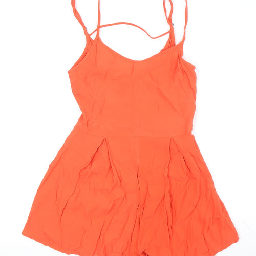 MINKPINK Women's Orange XS V-Neck Playsuit