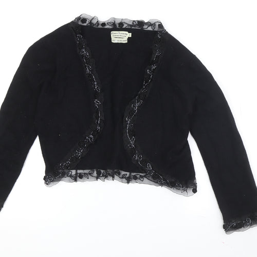 Claire Kennedy Women's Black Embroidered Cardigan S