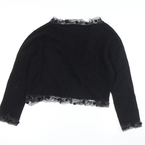 Claire Kennedy Women's Black Embroidered Cardigan S