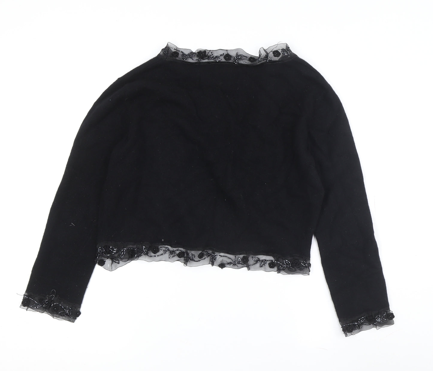 Claire Kennedy Women's Black Embroidered Cardigan S