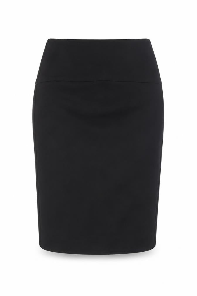 Front view of More & More Women's Black Midi Pencil Skirt, size 10