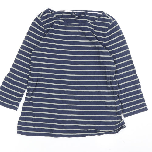 Crew Clothing Women's Blue Striped T-Shirt Size 10