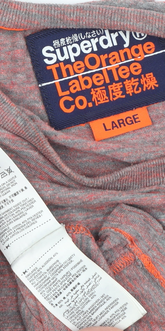 Superdry Men's Grey Large Crew Neck T-Shirt