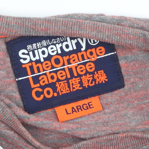 Superdry Men's Grey Large Crew Neck T-Shirt