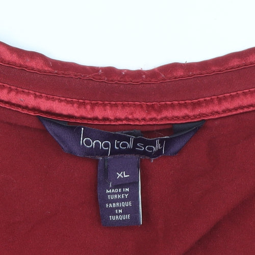 Long Tall Sally Women's Red XL Round Neck T-Shirt