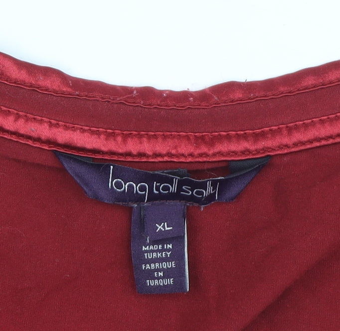 Long Tall Sally Women's Red XL Round Neck T-Shirt