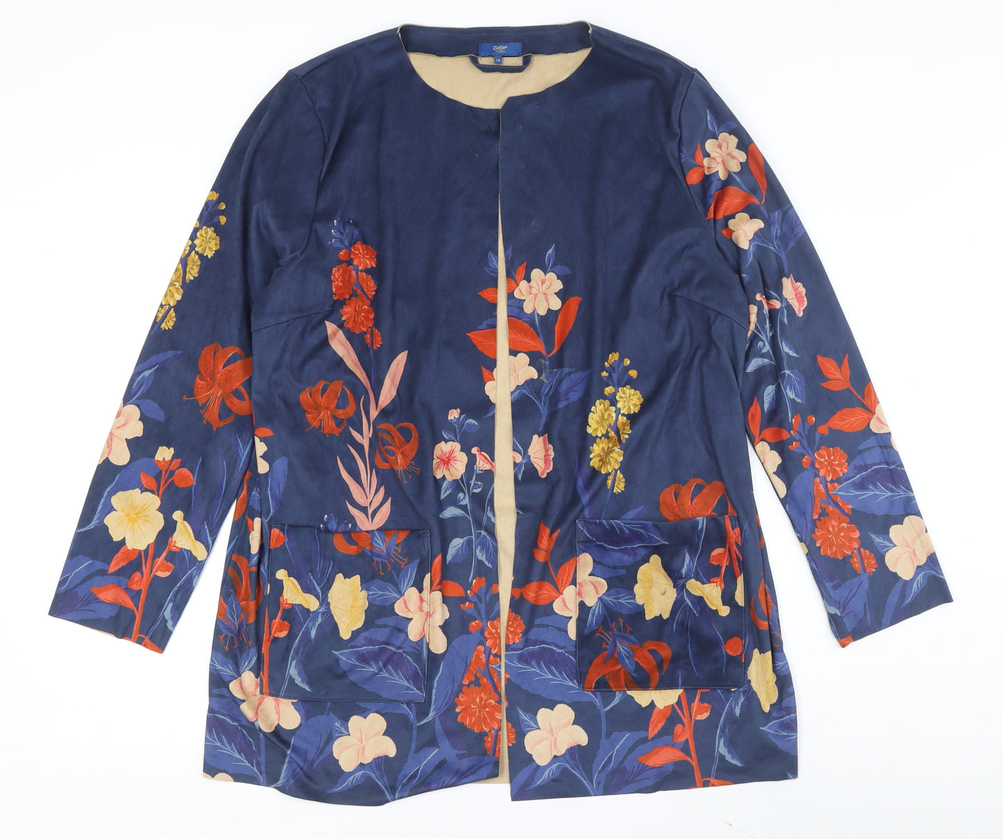 Cotton Traders Women's Blue Floral Jacket Size 18