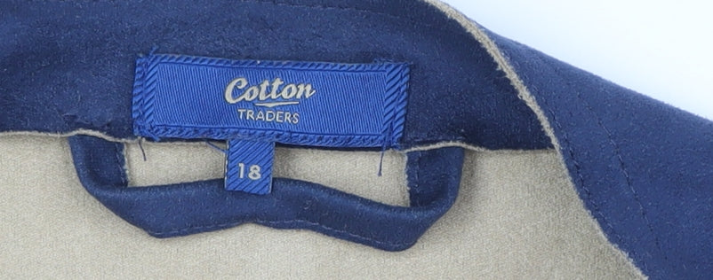 Cotton Traders Women's Blue Floral Jacket Size 18