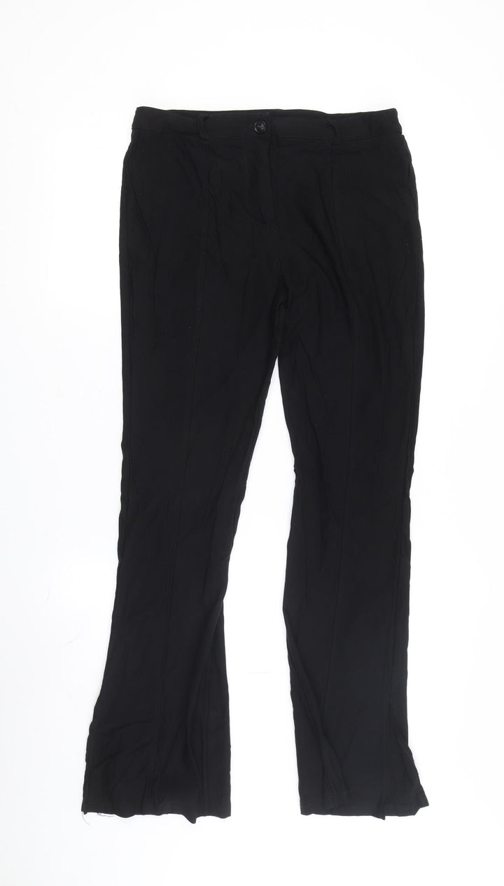 Brave Soul Women's Black Trousers, M, Button Closure