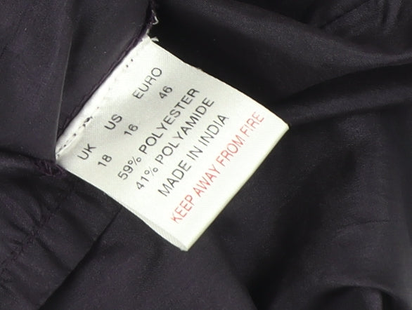 Dash Women's Purple Embroidered Tunic Blouse Size 18