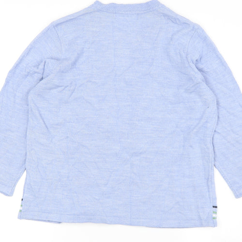 Honor Millburn Women's Blue Cardigan M Striped Acrylic