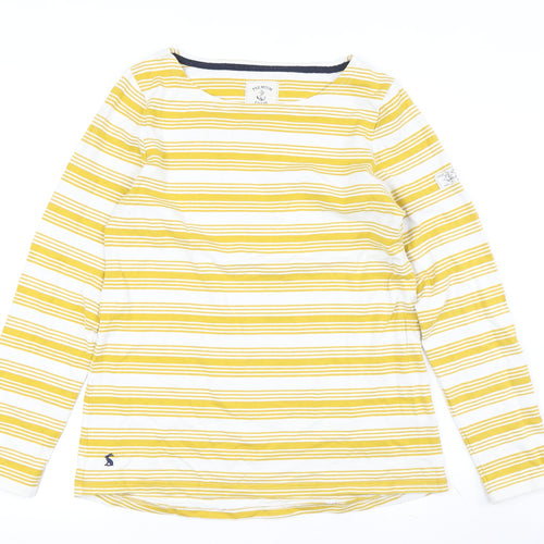 Joules Women's Yellow Striped L/S T-Shirt Size 12