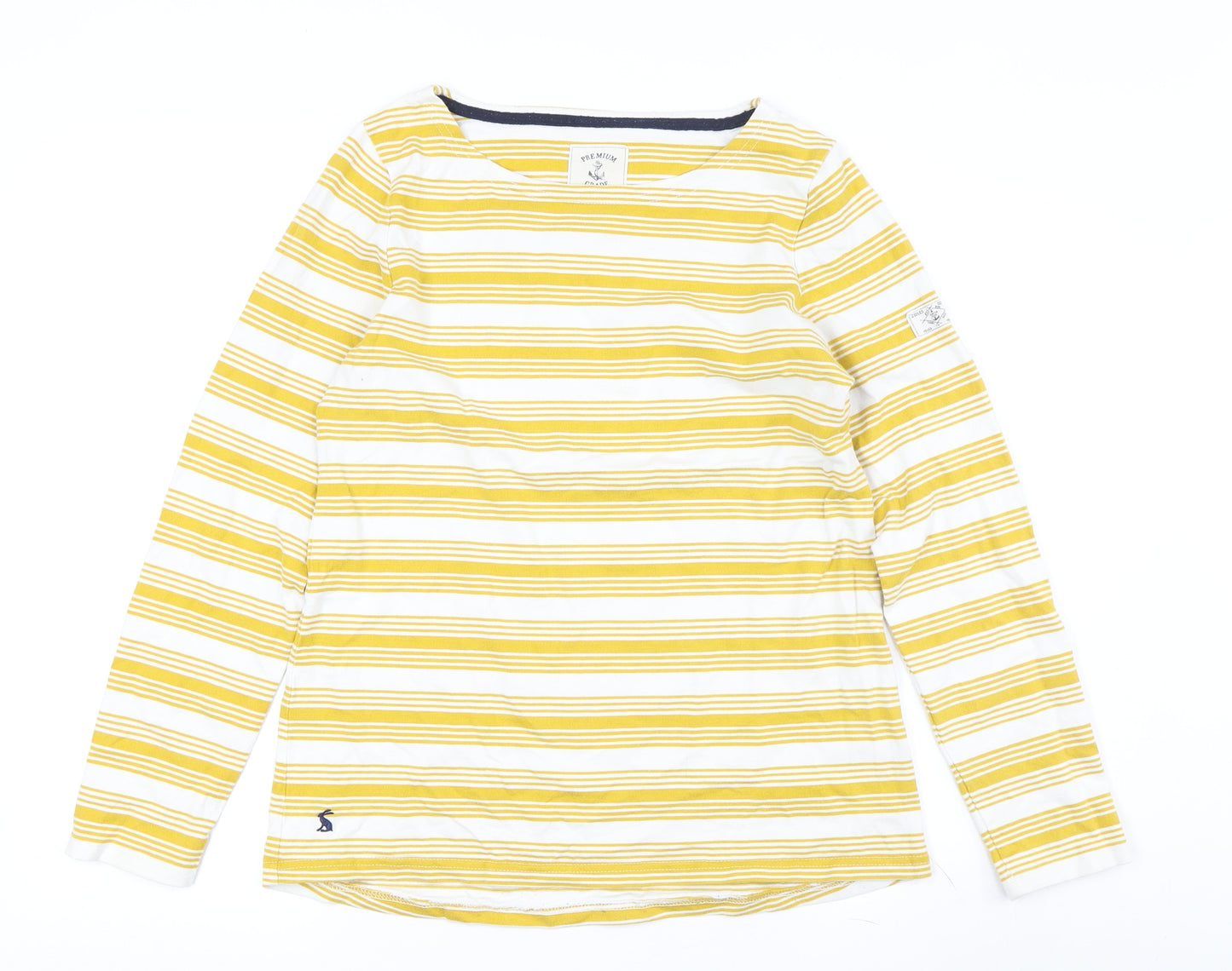 Joules Women's Yellow Striped L/S T-Shirt Size 12