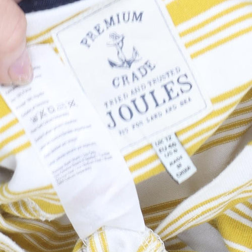 Joules Women's Yellow Striped L/S T-Shirt Size 12