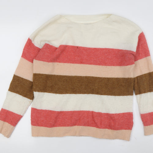 Fat Face Women's Multicoloured Striped Pullover Jumper Size 10