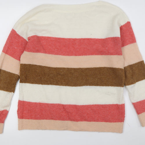 Fat Face Women's Multicoloured Striped Pullover Jumper Size 10