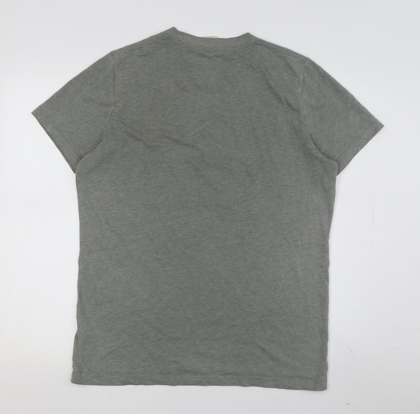 Hollister Men's Grey Graphic Print T-Shirt, M, Crew Neck