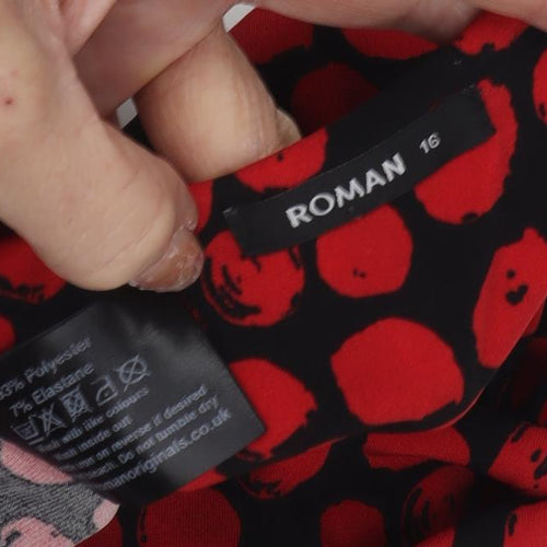Roman Women's Red Polka Dot Tunic, Size 16