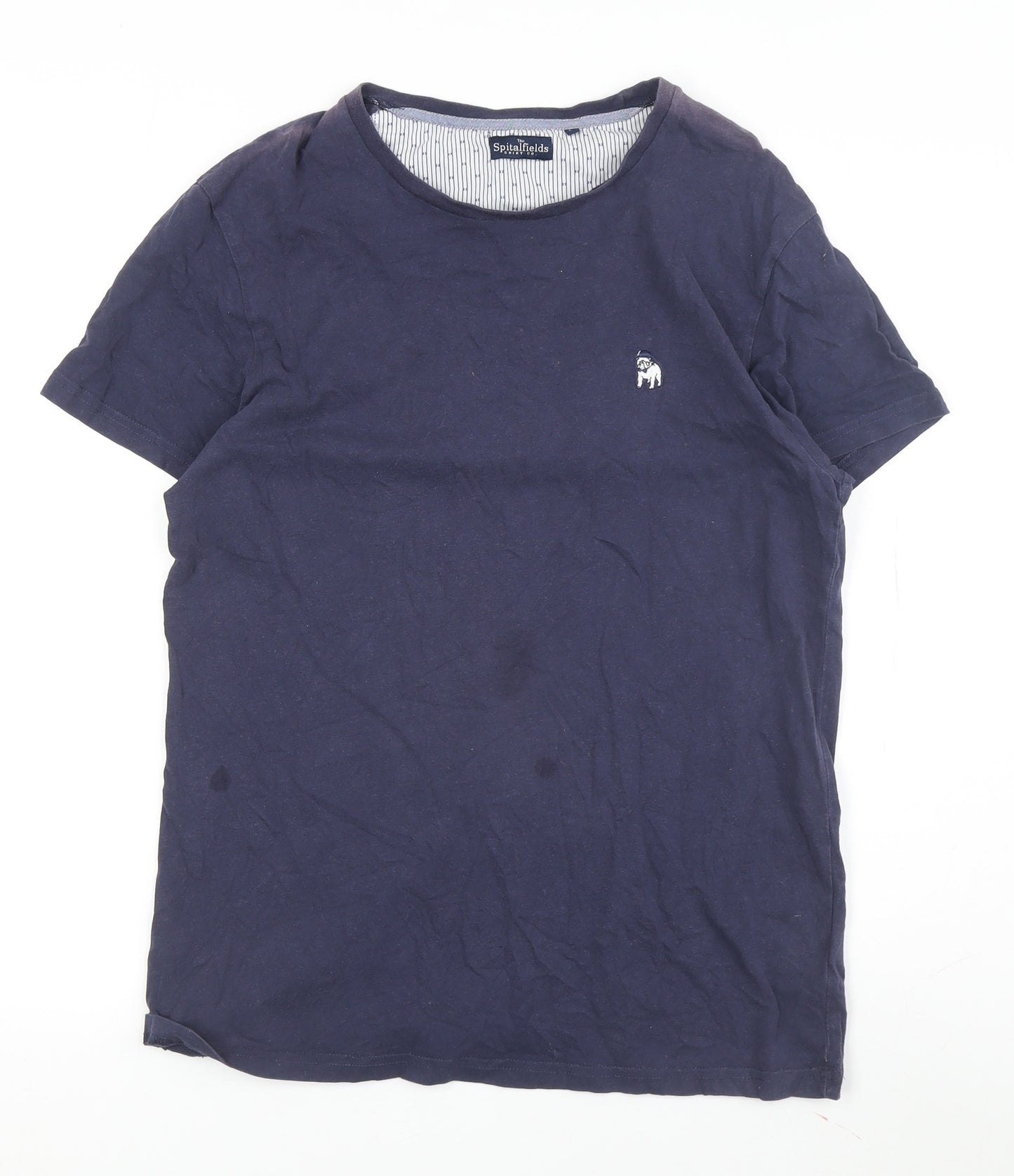 Spitalfields Men’s Blue Large Crew Neck T-Shirt