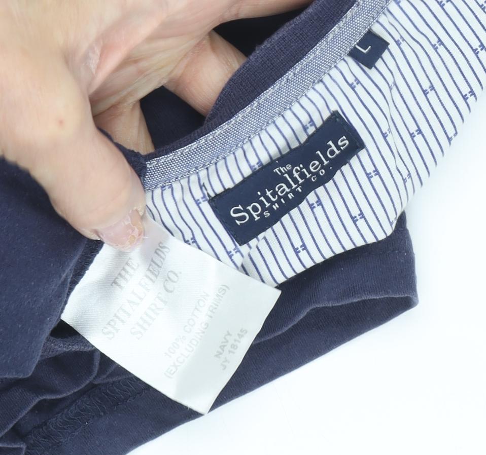 Spitalfields Men’s Blue Large Crew Neck T-Shirt