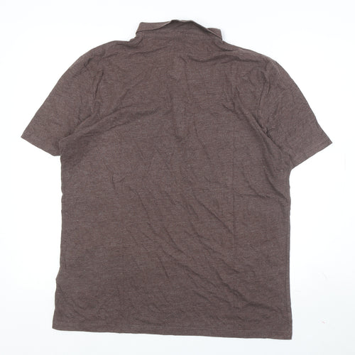 AllSaints Men’s Brown XL Short Sleeve Polo
