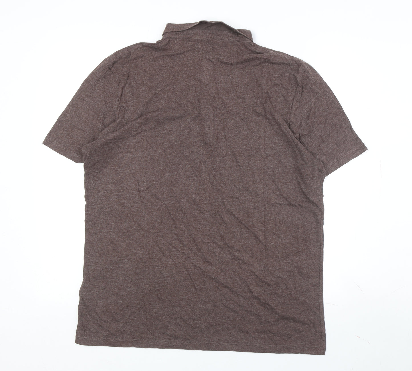 AllSaints Men’s Brown XL Short Sleeve Polo