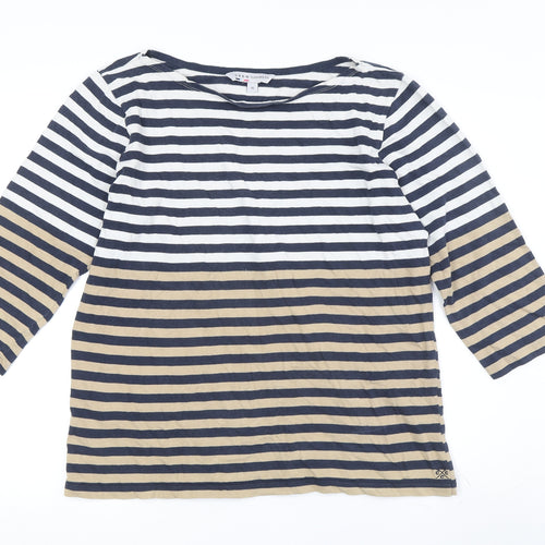Crew Clothing Co. Women's Striped 3/4 Sleeve T-Shirt, Size 16