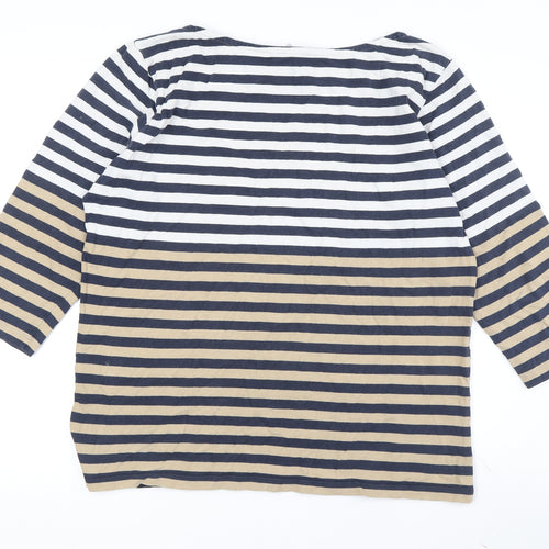 Crew Clothing Co. Women's Striped 3/4 Sleeve T-Shirt, Size 16