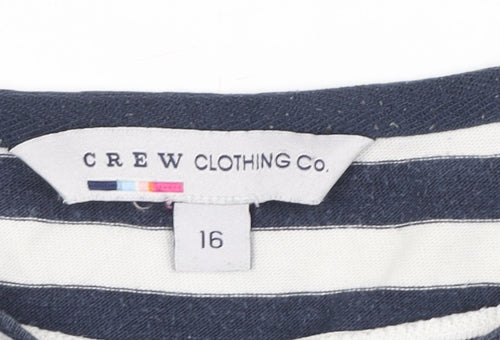 Crew Clothing Co. Women's Striped 3/4 Sleeve T-Shirt, Size 16