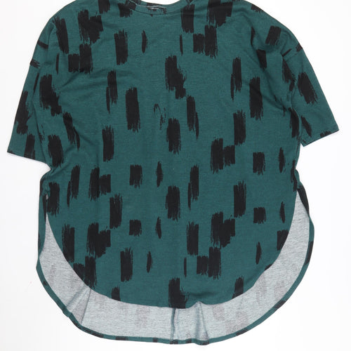 Apricot Women's Green Geometric T-Shirt Size 16
