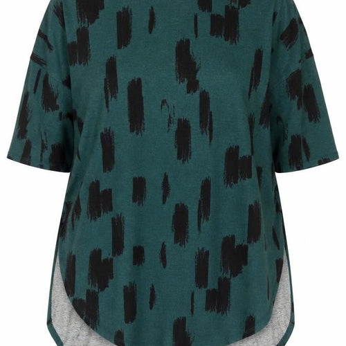 Apricot Women's Green Geometric T-Shirt Size 16