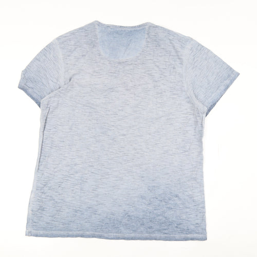 Mantaray Men's Blue Henley T-Shirt Medium