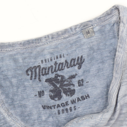 Mantaray Men's Blue Henley T-Shirt Medium