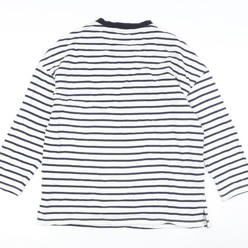 SODA Kids Boys Striped Cotton T-Shirt, White/Black, 13-14Y