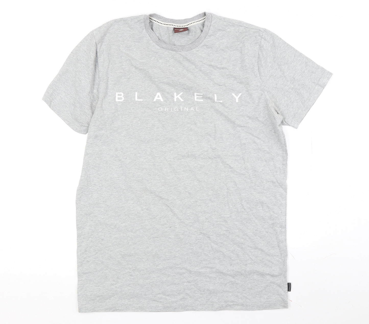 Blakely Men's Grey Cotton Logo T-Shirt M