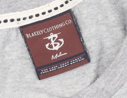 Blakely Men's Grey Cotton Logo T-Shirt M