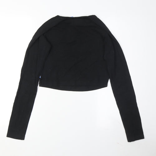 Adidas Women's Black Cropped T-Shirt Size 8