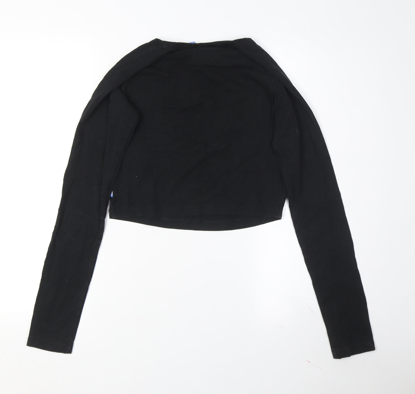 Adidas Women's Black Cropped T-Shirt Size 8